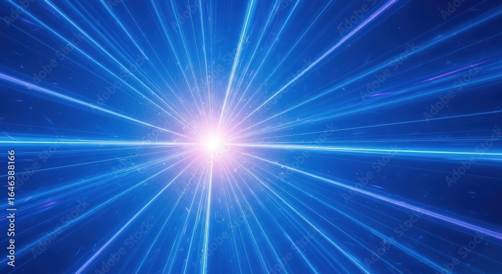 Fototapeta premium Blue Light Rays Burst Background
