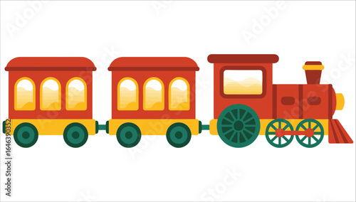 festive red holiday toy train vector art isolated white