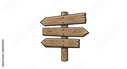 Wood road sign