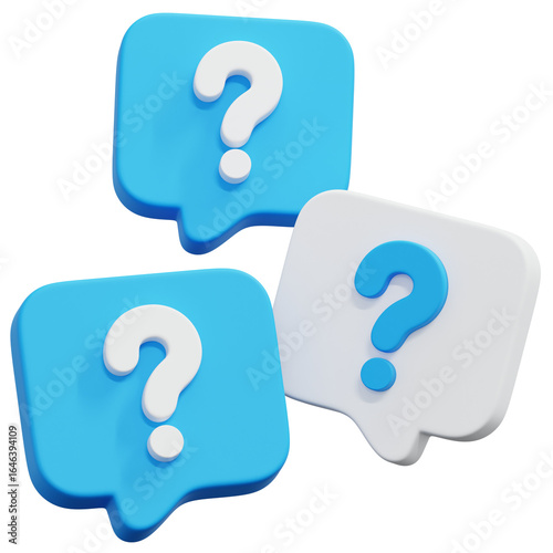 3D Triple Question Bubbles Icon