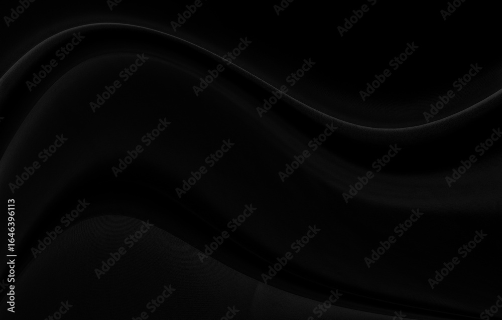 Fototapeta premium Black gray satin dark fabric texture luxurious shiny that is abstract silk cloth background with patterns soft waves blur beautiful.