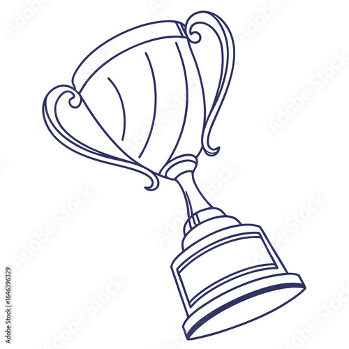 Line art illustration of a trophy on white background award victory winner