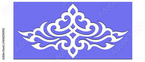 Ornate geometric panel with fluid scroll pattern for laser cut and cnc machining design concept. Decorative vector illustration for interior, furniture, room divider, screen