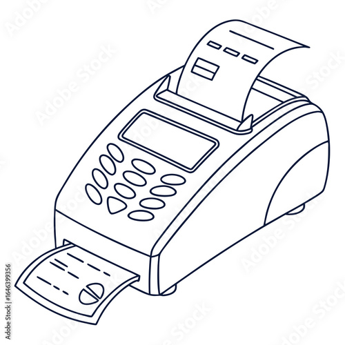 Payment terminal illustration: Digital point-of-sale device in minimalist