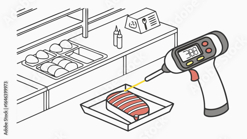 Restaurant Kitchen Food Temperature Check with Thermometer for Efficiency