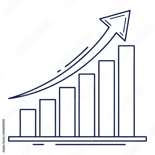 Rising graph icon depicting business growth and financial success vector