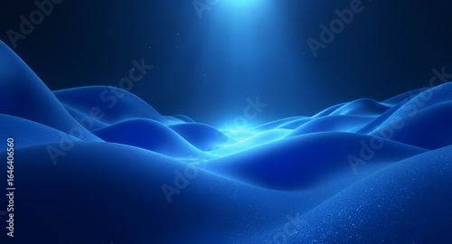 Abstract Blue Landscape Serene Digital Art Background for Commercial Use