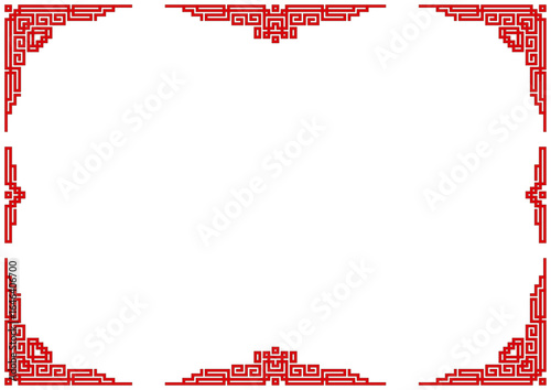 中華風の窓のイメージのフレーム