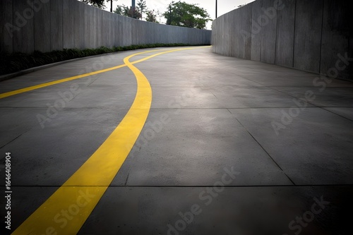 Wallpaper Mural City Sidewalk with Smooth Concrete and Soft Yellow Accents for Modern Urban Streetscape Design Torontodigital.ca