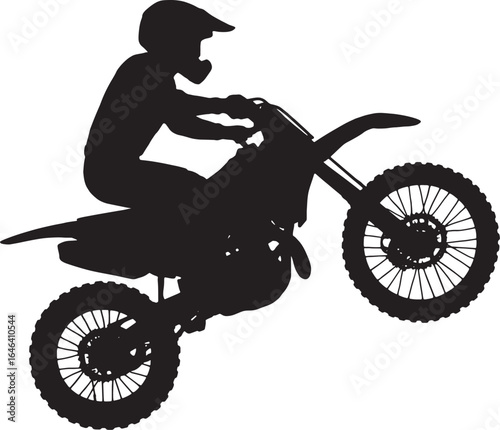 Motocross Rider Silhouette Jumping Dirt Bike