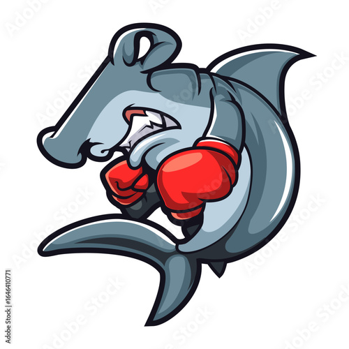 Strong Boxing Shark Sports Team Mascot