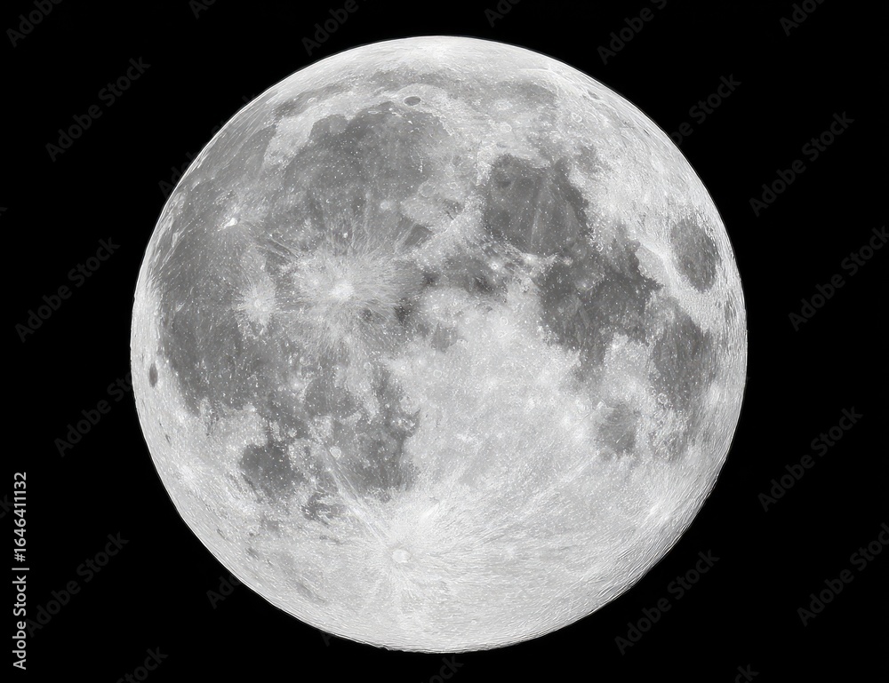 Obraz premium Full moon, detailed surface texture