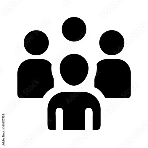 Group of serious people icons representing business community and collaboration  