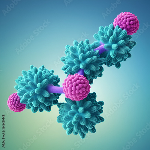 Aromatase (estrogen synthase) enzyme. 3D Illustration.