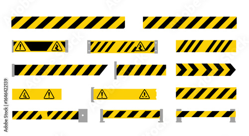 Set of Vector Safety Warning Tape Illustrations A Cautionary Collection for Various Purposes