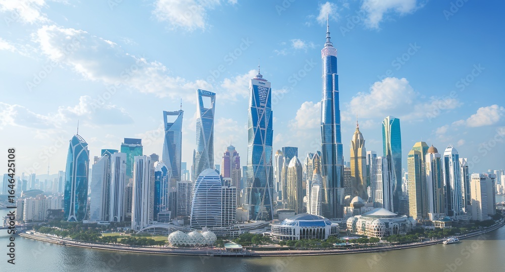 Obraz premium Stunning Modern Skyline Invest in Urban Development Real Estate