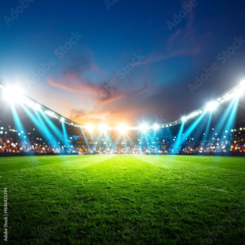 Soccer stadium at night