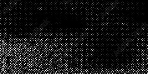 Halftone gradient texture. Grunge halftone grid background. Green and black sand noise wallpaper. Retro pixel vector background.