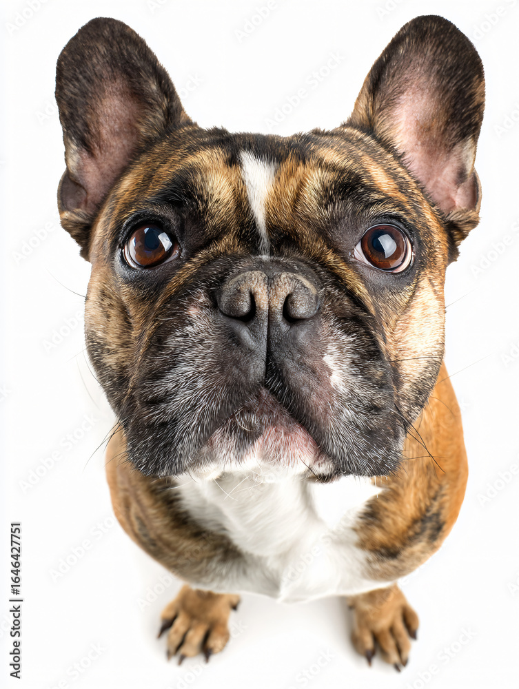 Fototapeta premium Dog Animal Canine Breed French Bulldog Fur Eyes Adorable Cute Domestic Portrait Close-up Looking Companionship Affection Paws Face Happy Funny 