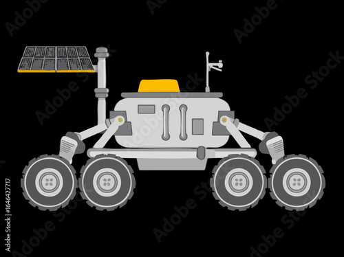 Six-Wheeled Planetary Rover with Solar Panel