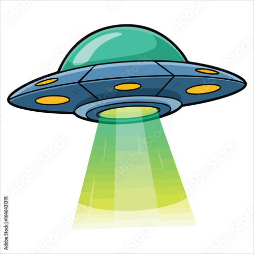 Flying saucer vector graphic white background
