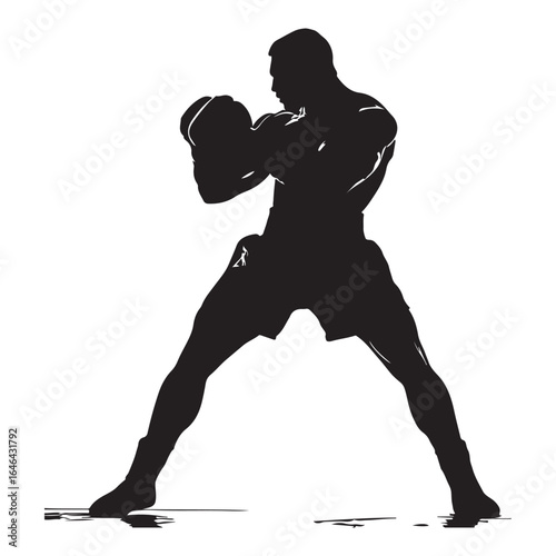 boxer man silhouette