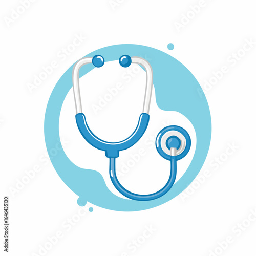 blue stethoscope with a heart