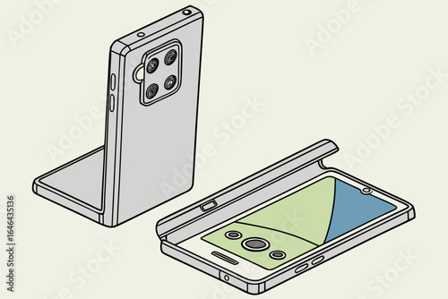 Foldable smartphone design with multiple cameras