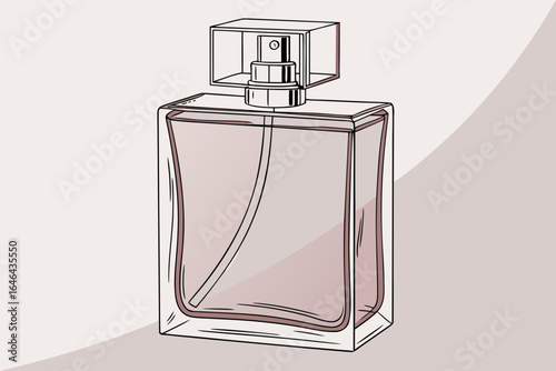 Elegant glass perfume bottle with spray nozzle and cap