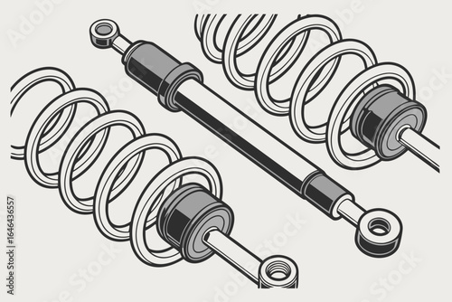 Automotive suspension components shock absorbers and coil springs