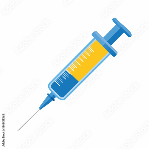Syringe icon for vaccination and immunization in healthcare services.