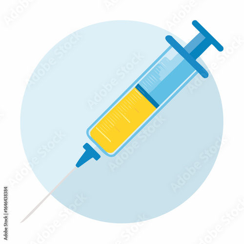 Syringe icon for vaccination and immunization in healthcare services.