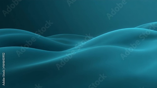 Wallpaper Mural Abstract Teal Waves: Seamless Looping Animation of Flowing, Dynamic Curves Torontodigital.ca