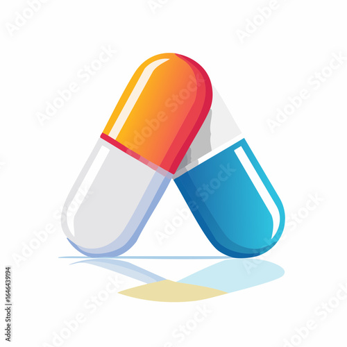 Medicine pill and capsule icon for pharmacy and healthcare concepts.