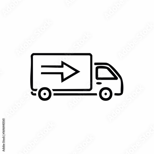 Delivery Truck Icon Vector Illustration of a Commercial Vehicle for Transportation and Logistics