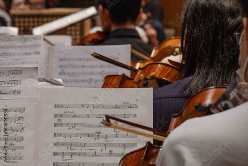 Fotografie Close-Up of Viola Sheet Music During Orchestra Rehearsal