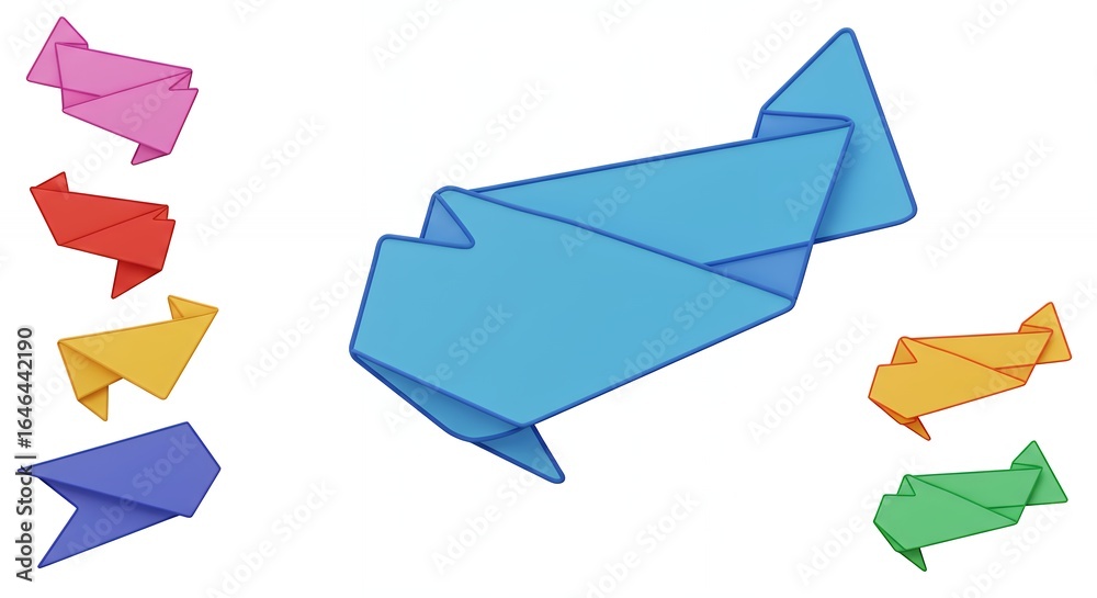 Fototapeta premium Collection of colorful origami arrows