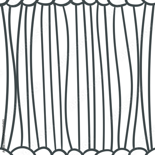 There are rounded protrusions at the top and bottom, with stripes between them.