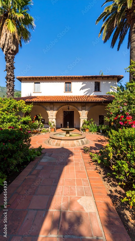 Fototapeta premium Exterior view of a historic Spanish-style building