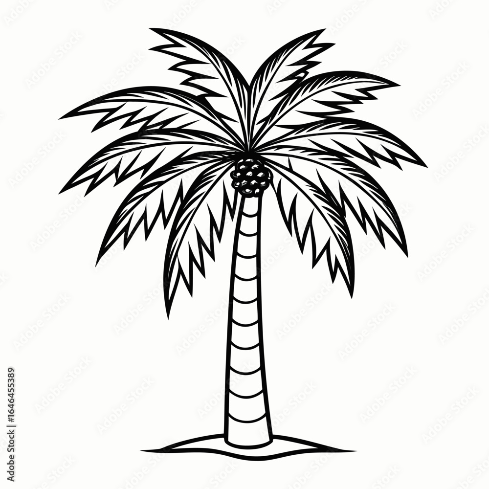 Obraz premium palm tree silhouette vector