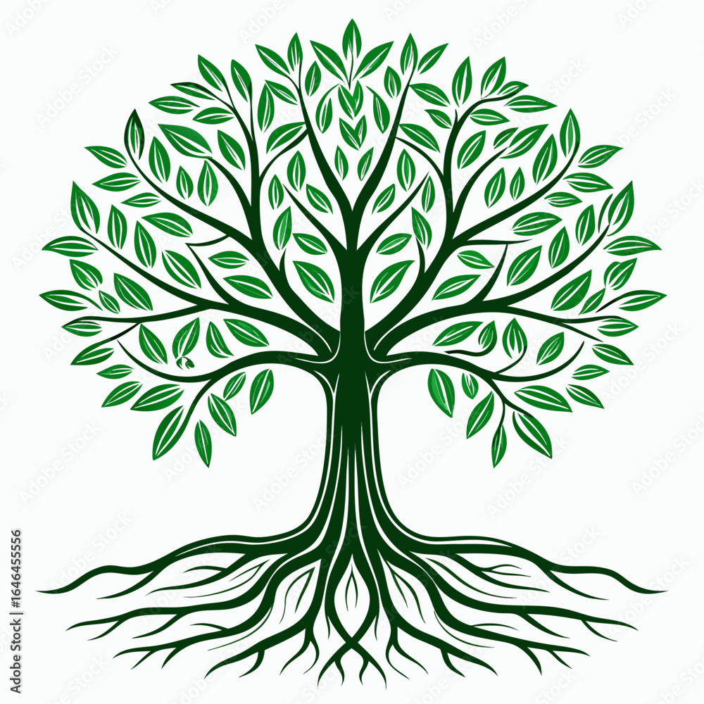 Fototapeta premium vector tree with green leaves