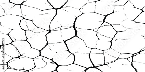 Black and white cracked wall with rough peeling texture Texture soil dry crack Sketch crack texture. Ground cracks background. Cracked earth. Dry soil texture. 