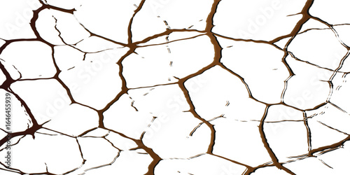 Broken cracked surface. Vector illustration. Monochrome background of coarse soil. Cracked earth. Dry soil texture. Ground cracks background.