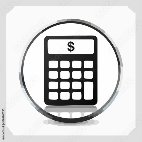 Calculator Icon with Dollar Sign Representing Finance, Accounting, and Money Management