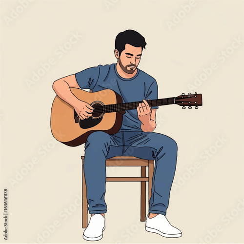 young man playing guitar