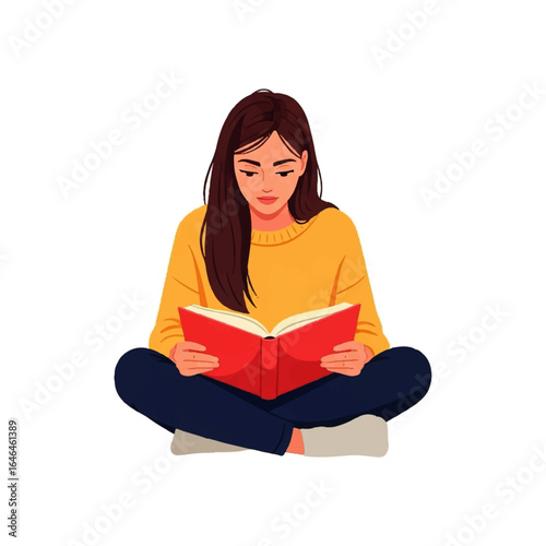 girl reading a book