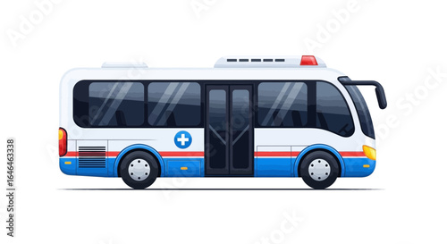 Ambulance Bus Illustration for Medical Transport and Emergency Services