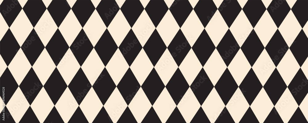 Φωτογραφία Seamless abstract geometric pattern of colorful rhombuses lined up on a light background, harlequin motif, hand-drawn illustration, flat style