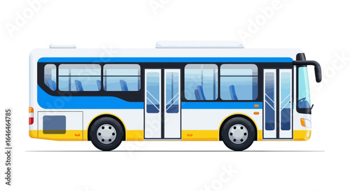 Modern Public Transit: An Illustration of a City Bus for Urban Transportation