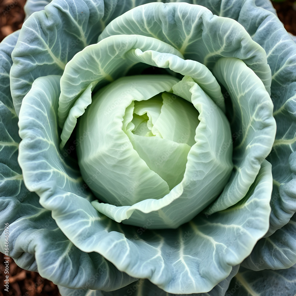Obraz premium Longlived Cabbage Vegetable Background Macro